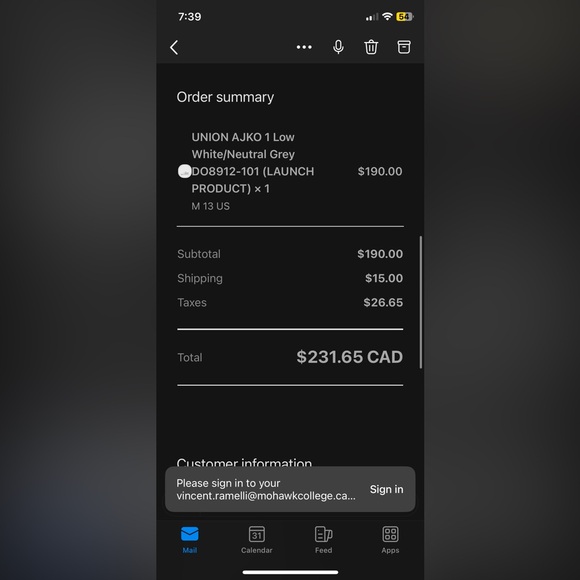 Union x Air Jordan 1 KO low white canvas - Picture 6 of 6